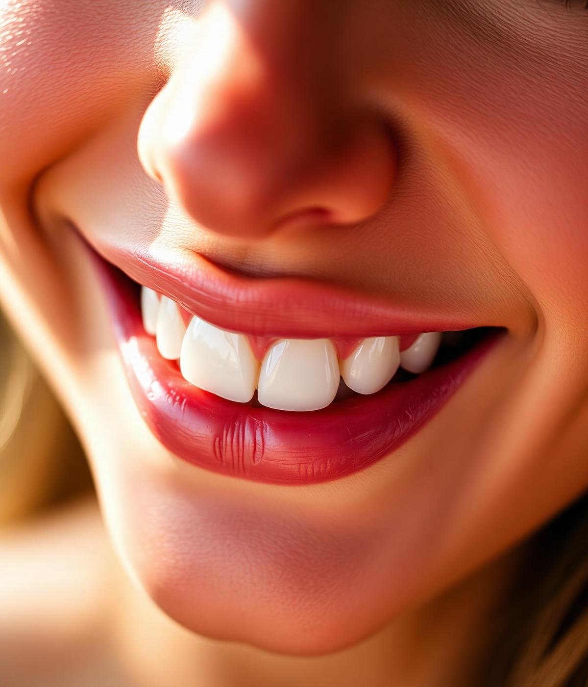 Sorriso natural em close